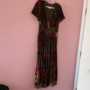 Floral Velvet Maxi Dress - Anthropologie